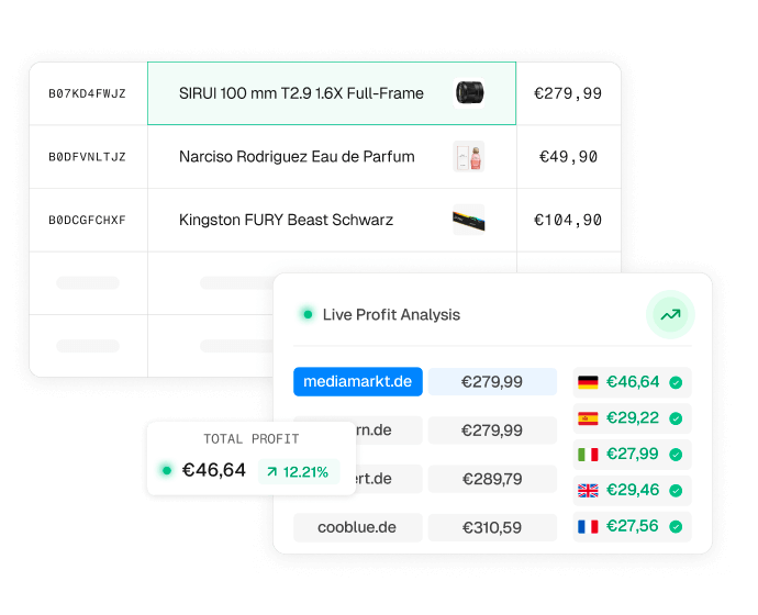 Monitor thousands of ASINs in real time Dealwatch